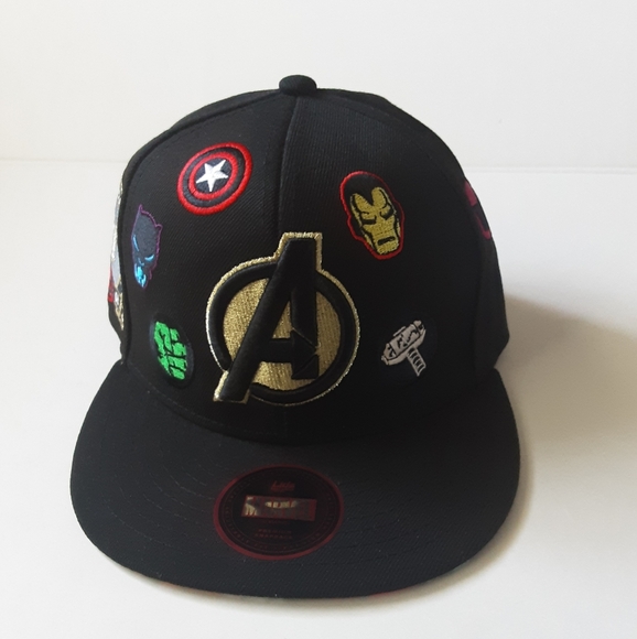 Youth Black Marvel 60th Anniversary Allover Comic Undervisor Snapback Hat - Picture 1 of 7